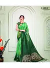 Green Metallic Value Addition Swarovski Work Crystals Party Wear Silk Saree 11504